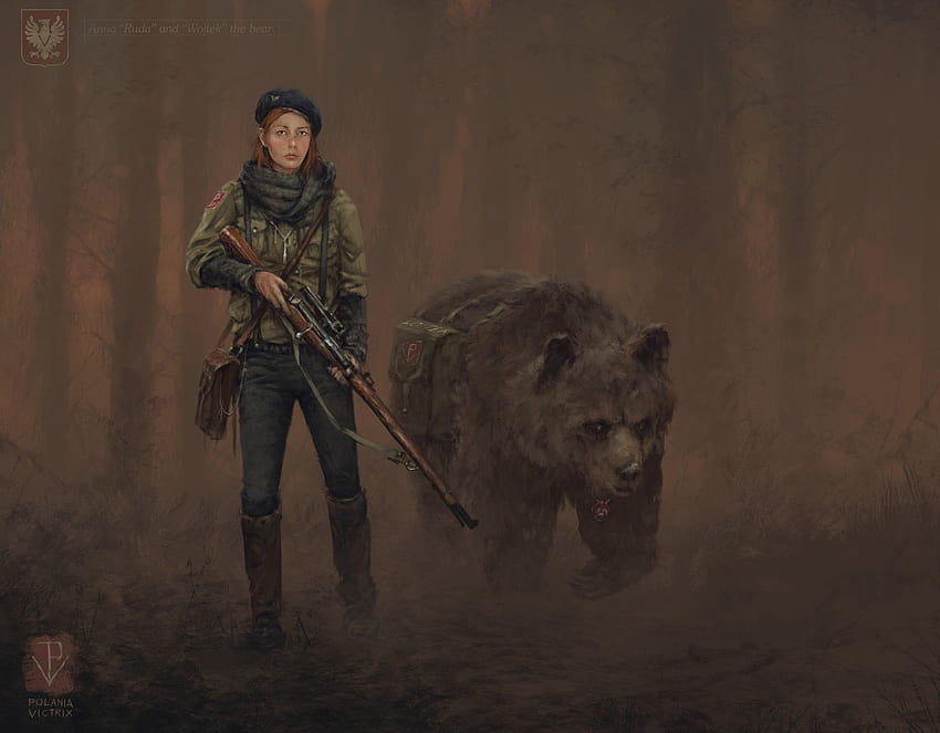 Women Artistic Woman Warrior Girl Sniper Sniper Rifle Bear, women indian army HD wallpaper