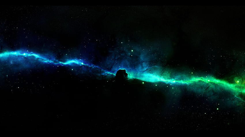 Nebulosa spazio verde blu 1920x1080, spazio Sfondo HD