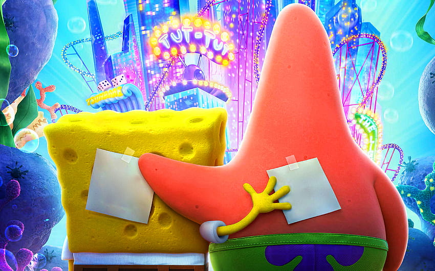 SpongeBob Schwammkopf, Patrick Star, kreativ, Film 2020, Der SpongeBob-Film „Schwamm auf der Flucht“, Poster, SpongeBob mit einer Auflösung von 3840 x 2400. Hohe Qualität HD-Hintergrundbild