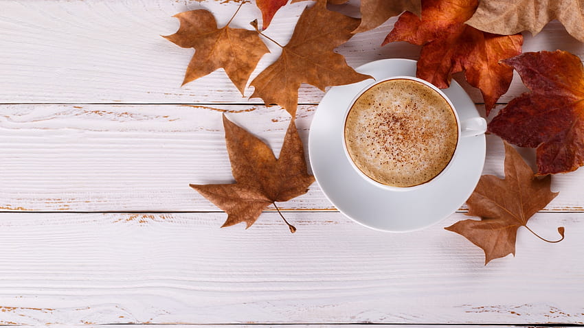 Matin d'automne confortable avec une tasse de café chaud pour 1920x1080, dessin animé d'automne confortable Fond d'écran HD
