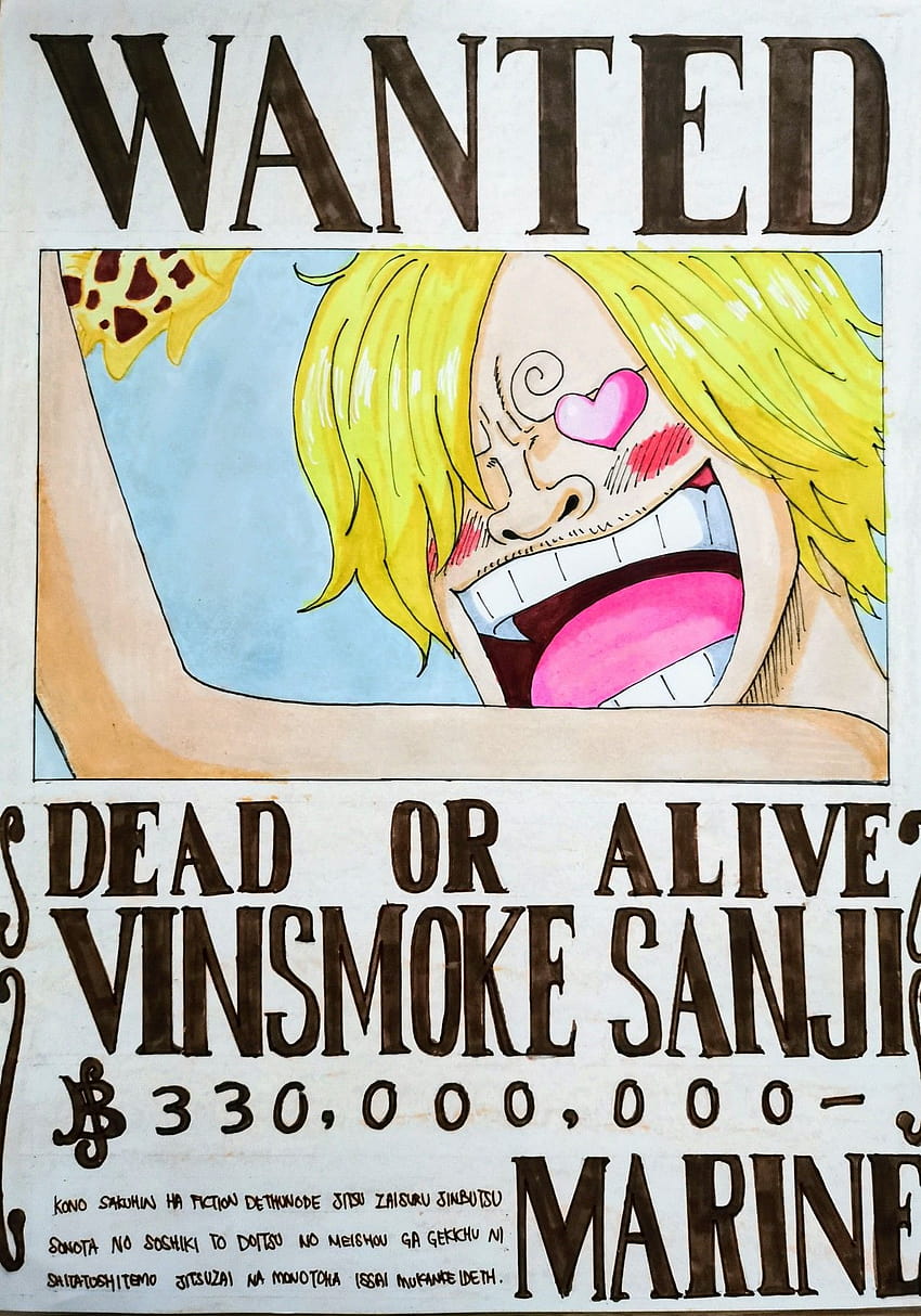 Wanted Poster of Sanji, sanji wanted HD phone wallpaper