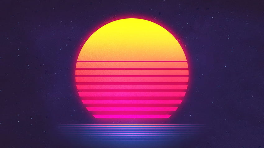 Outrun Sunset posted by Ethan Peltier HD wallpaper
