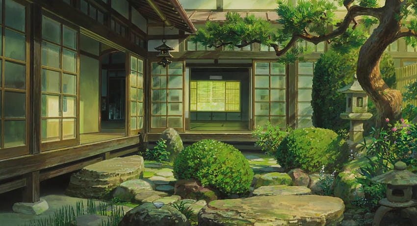 Anime Traditional Japanese House, traditioneller japanischer Anime HD-Hintergrundbild