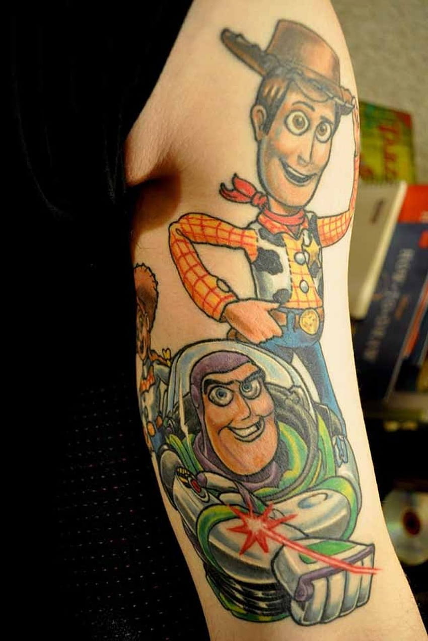 Some progress on this Pixar sleeve I added to pixar rex disney toystory  toyota pixels texasinked texas darkagetattoo  Instagram