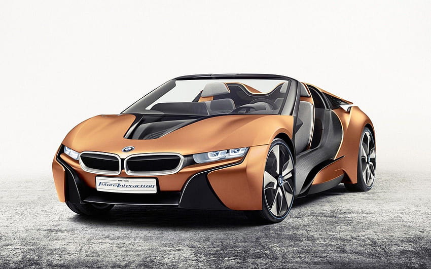 BMW, BMW I8, Hybrid, Car, Gold, Black, Cabrio, Vehicle, Golden Car, gold cars HD wallpaper