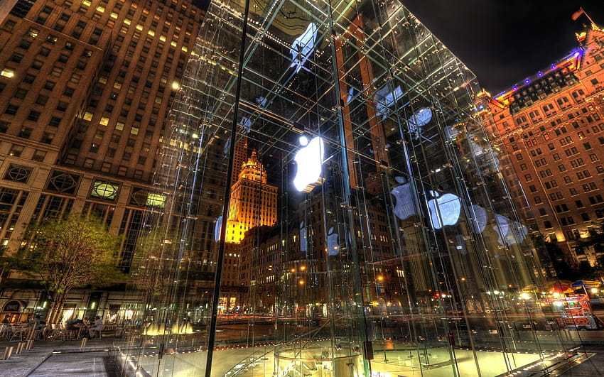 5th Avenue New York'ta Apple Store :: HD duvar kağıdı