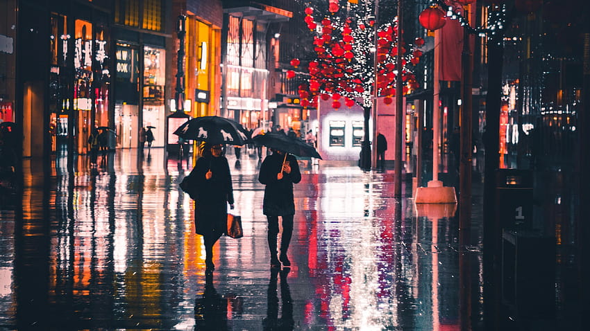 Beautiful of Rain Light Reflection at Night HD wallpaper | Pxfuel