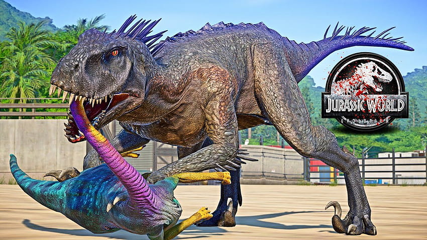 Scorpius Rex E750 vs Blue Velociraptor, Biru, evolusi dunia jurassic scorpius rex 2 Wallpaper HD