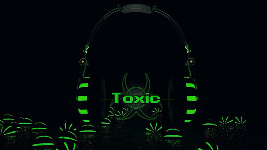 Balls green headphones music toxic HD wallpaper