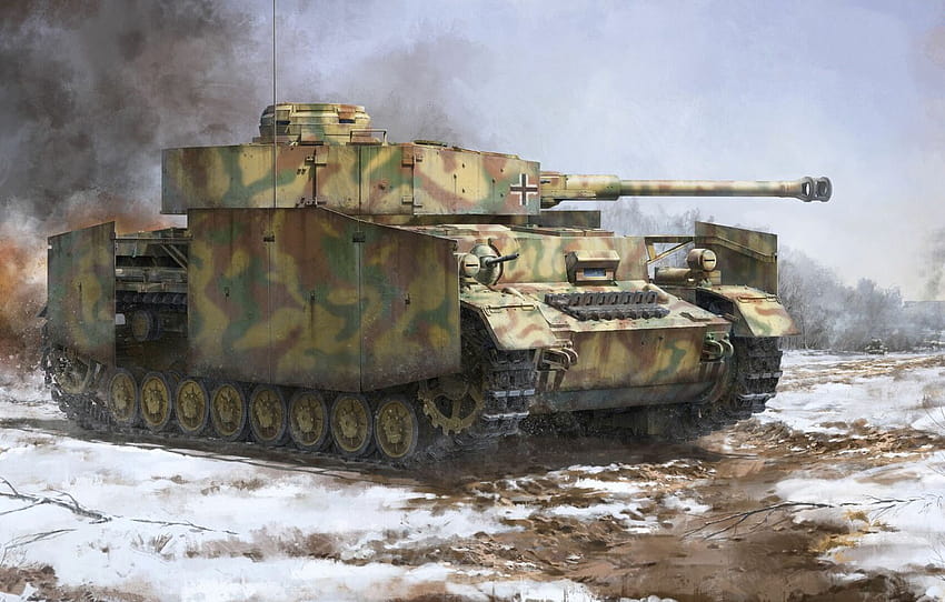 Panzerkampfwagen IV, T‑IV, Pz.Kpfw.IV, Wehrmacht 기갑 부대의 중간 탱크, Ausf.G Mid/Late, 섹션 оружие, panzer 4 HD 월페이퍼