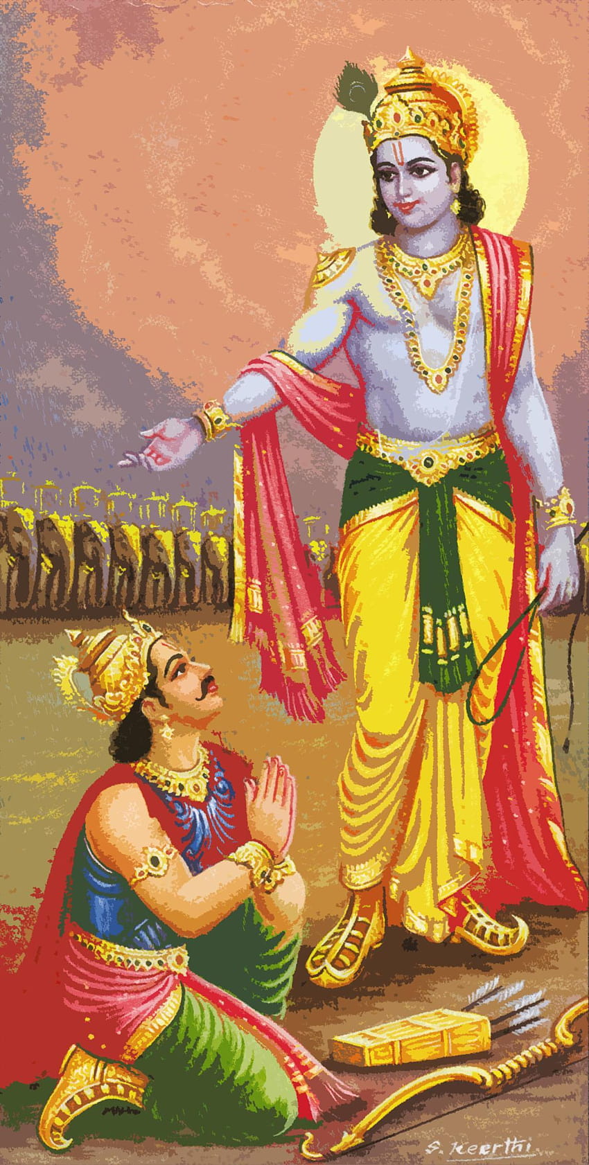 48) Krishna Arjun Lord krishna ve arjuna için HD telefon duvar kağıdı
