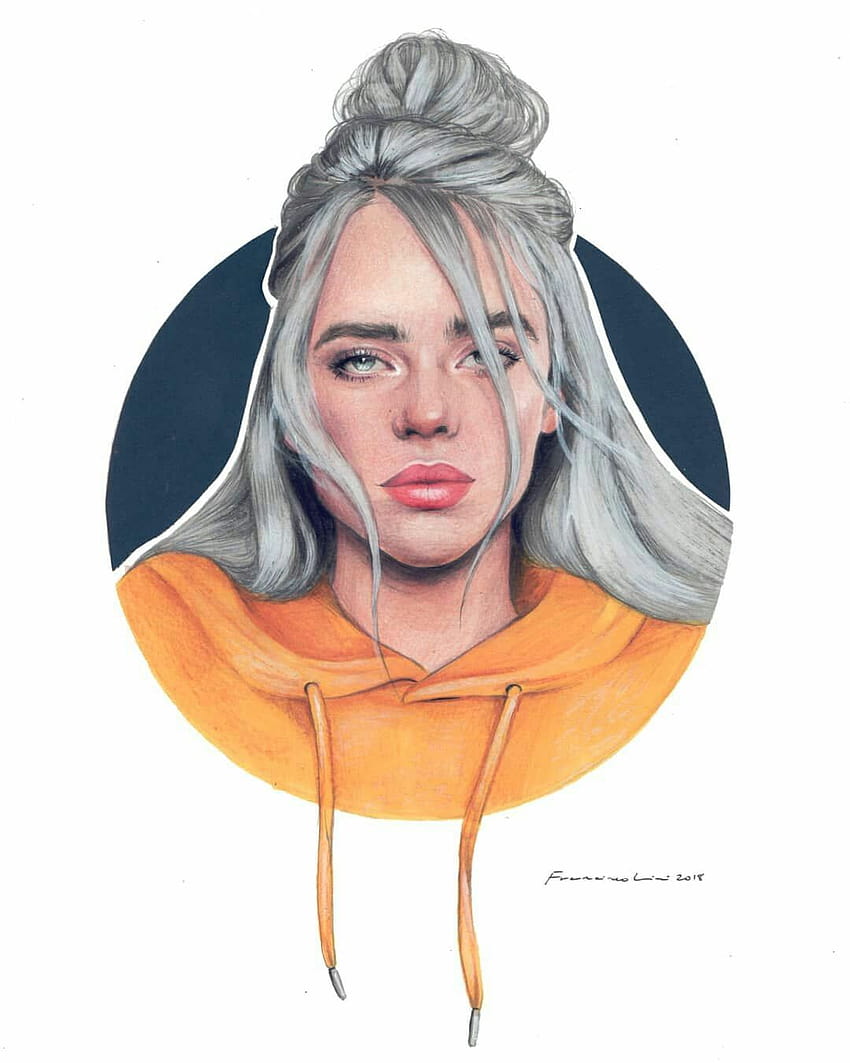 i will make your awesome cartoon pecture, billie eilish anime drawing HD phone wallpaper