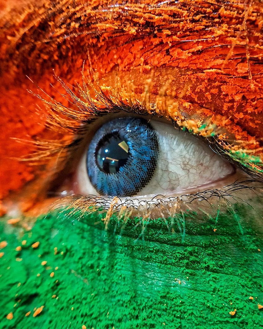 Instagram'da Hindustan: “Hindistan Bayrağı, gözlerde Hint bayrağı HD telefon duvar kağıdı