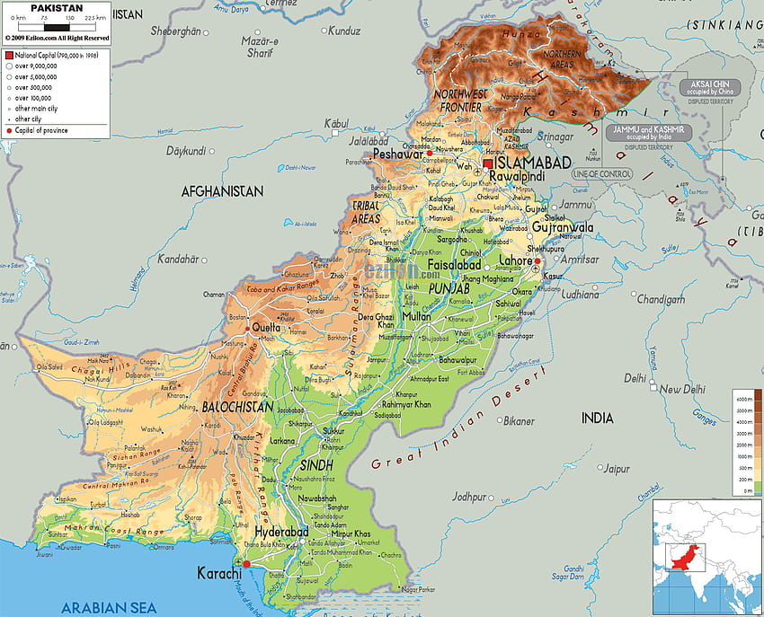 パキスタンの地図 高画質の壁紙