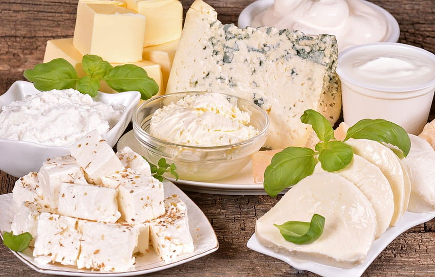 crema agria, productos lácteos, productos lácteos, requesón, crema y queso fondo de pantalla