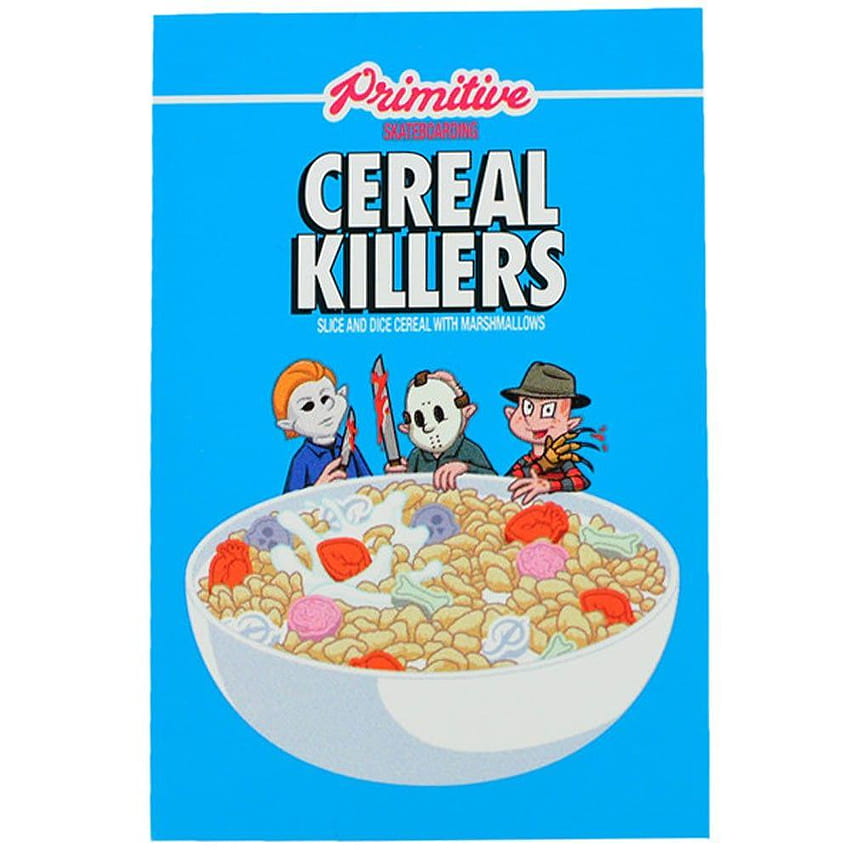 Primitive Cereal Killers Skate Sticker, skate primitivo fondo de pantalla del teléfono