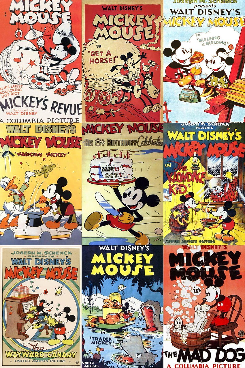 Stare plakaty z Myszką Miki., stara Myszka Miki Tapeta na telefon HD