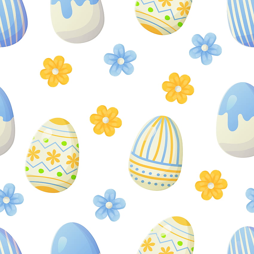 Easter egg seamless pattern. Texture with flowers. Can be used as easter hunt element for web banners, posters and web pages background, spring greeting cards. 5876900 Vector Art at Vecteezy, easter texture HD phone wallpaper