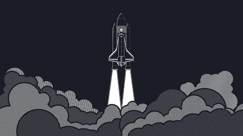 3840x2160 Space Shuttle Rocket Startup Concepts Minimalismo, minimalista y s, puesta en marcha fondo de pantalla