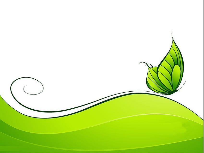 Green abstract design with butterfly PPT Template, Green abstract, green background for ppt HD wallpaper