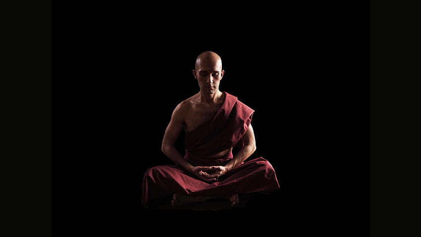 Monje budista meditando U, meditación ultra fondo de pantalla