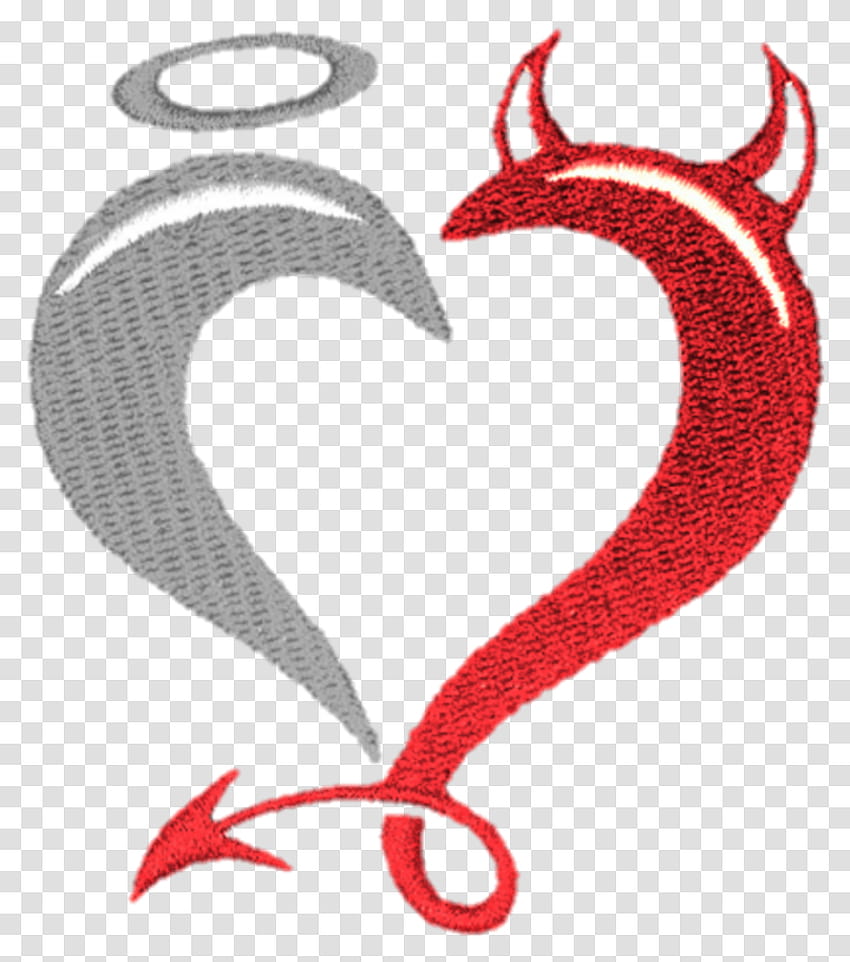 Angel Devil Good Bad Happy Sedih Halo Tanduk Bersama Angel Devil Heart Tattoo, Rug, Symbol, Text, Label Transparent Png – Pngset wallpaper ponsel HD