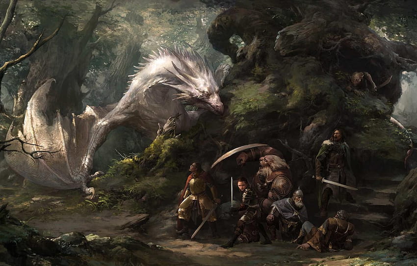 forest, fantasy, dragon, the situation, art, fantasy journey HD wallpaper