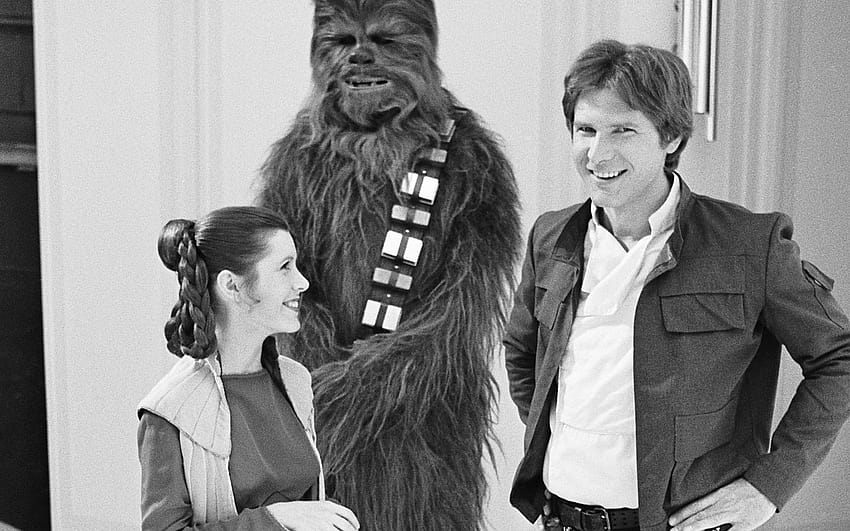 Star Wars Han Solo Harrison Ford Chewbacca BW Carrie Fisher Princess [1920x1200] untuk , Ponsel & Tablet, harrison ford han solo Wallpaper HD