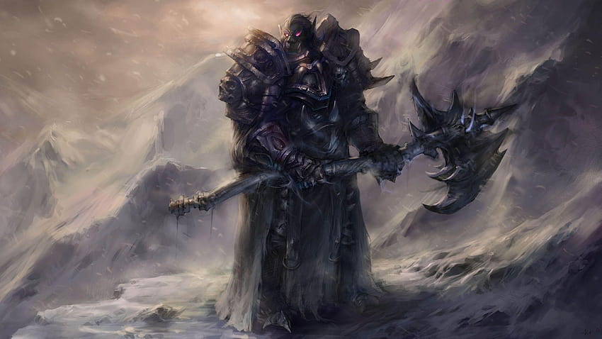 Videospiele World of Warcraft Fantasy Art Armor Axt Kunstwerk, Todesritter HD-Hintergrundbild