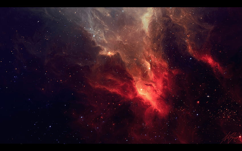 WallFocus, galaxia roja fondo de pantalla