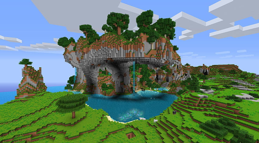 Minecraft Landscape, amazing backgrounds minecraft HD wallpaper