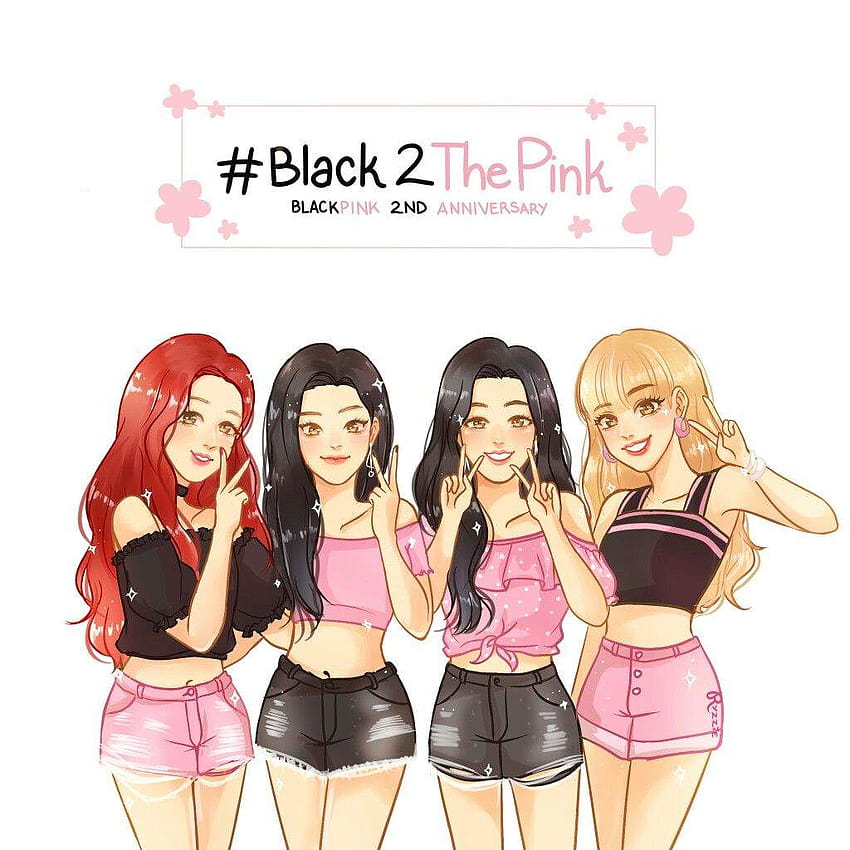 Blackpink Anime, blackpink cute cartoon 2022 HD phone wallpaper