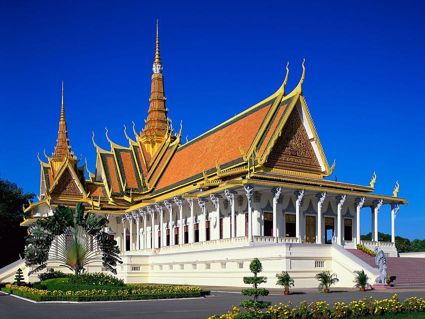 王宮、プノンペン、カンボジア、 高画質の壁紙