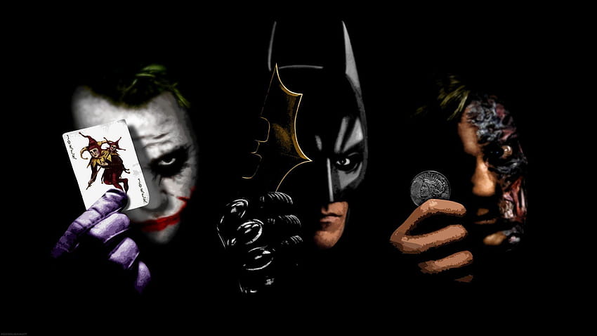 Dwie twarze, batman i joker, pół twarzy jokera Tapeta HD