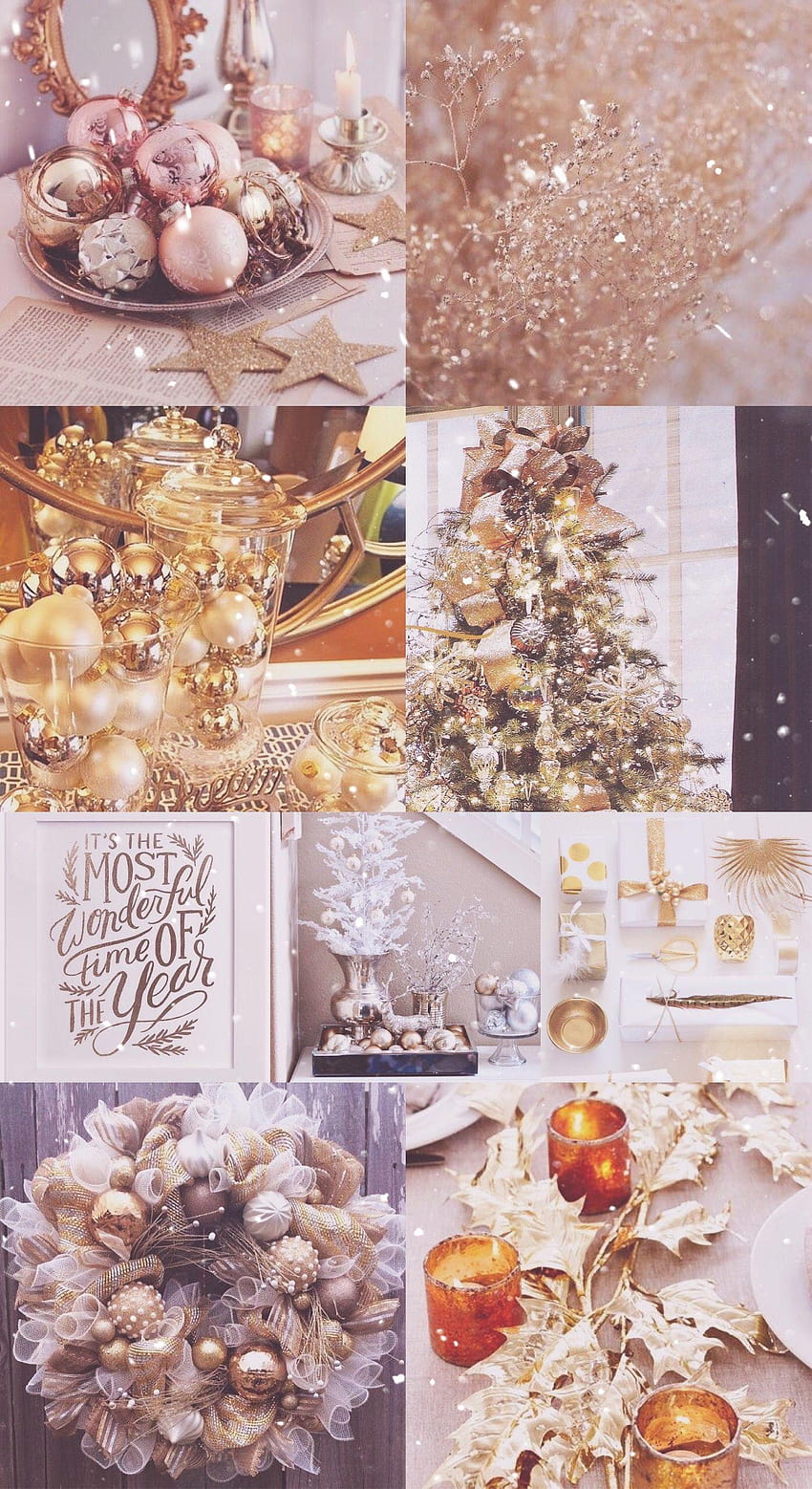gold, Christmas, xmas, sparkly, glitter, pretty, christmas collage HD phone wallpaper