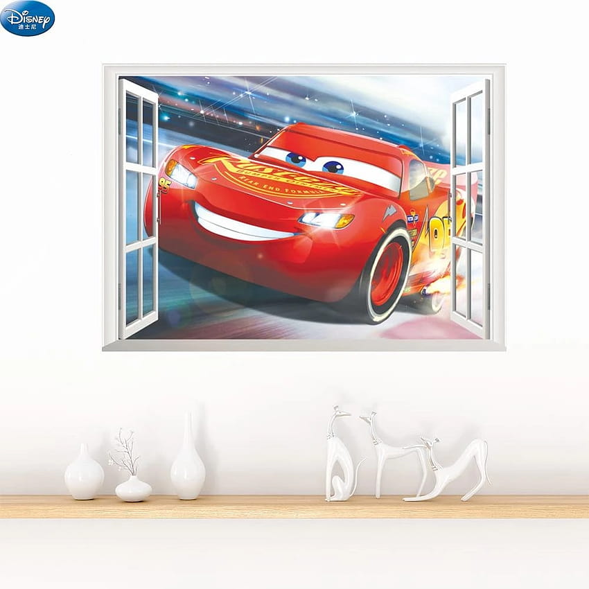 Mcqueen Cars Cartoon 3D DIY Wall Stickers for Kids Boys Room Removable Window Print Decals Bedroom Decor Kindergarten HD phone wallpaper