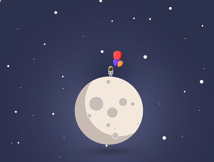 507794 ประกอบของนักบินอวกาศ พระจันทร์สีน้ำเงิน ลูกบอลสีขาว ดวงดาวของนักบินอวกาศในอวกาศ วอลล์เปเปอร์ HD