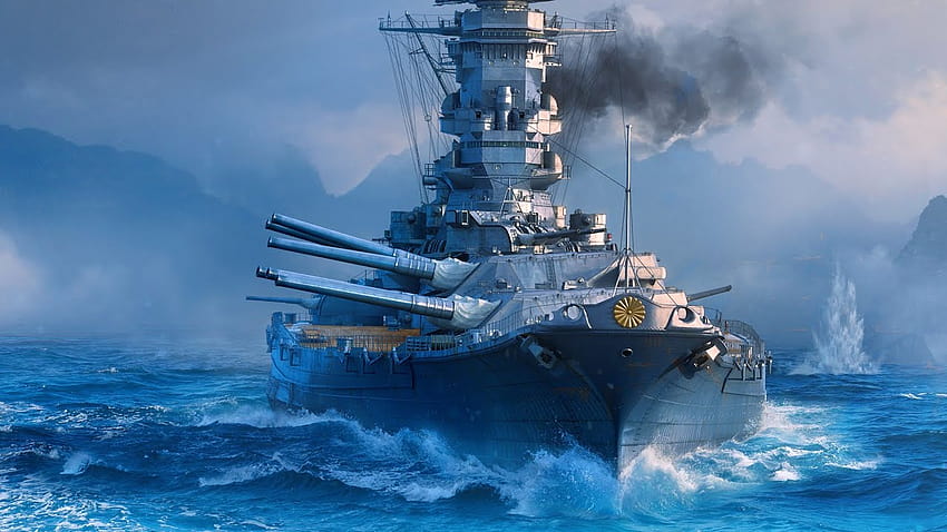 HD wallpaper: japanese battleship yamato, water, sea, nature, sky, blue,  transportation | Wallpaper Flare
