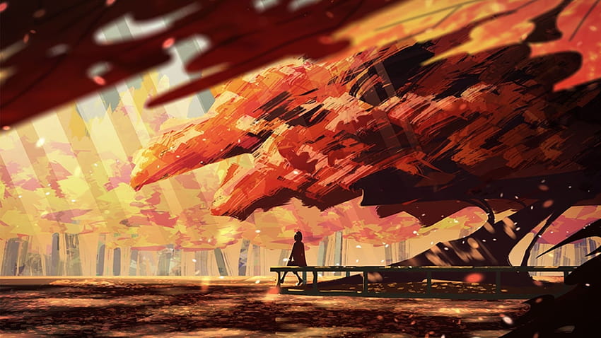 Anime lanscape autumn HD wallpapers  Pxfuel