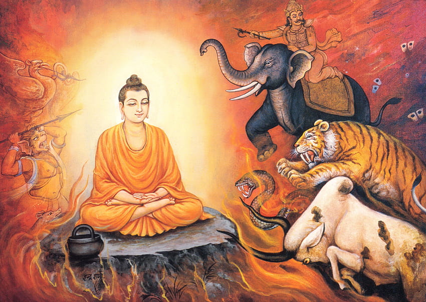 : ilustrasi, Budha, mitologi, lukisan dinding, Pencerahan, SENI, seni modern, buddha Gautama 4181x2968, lukisan buddha Wallpaper HD