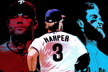 Bryce Harper MLB Postseason 2022 Poster Wallpaper Canvas –