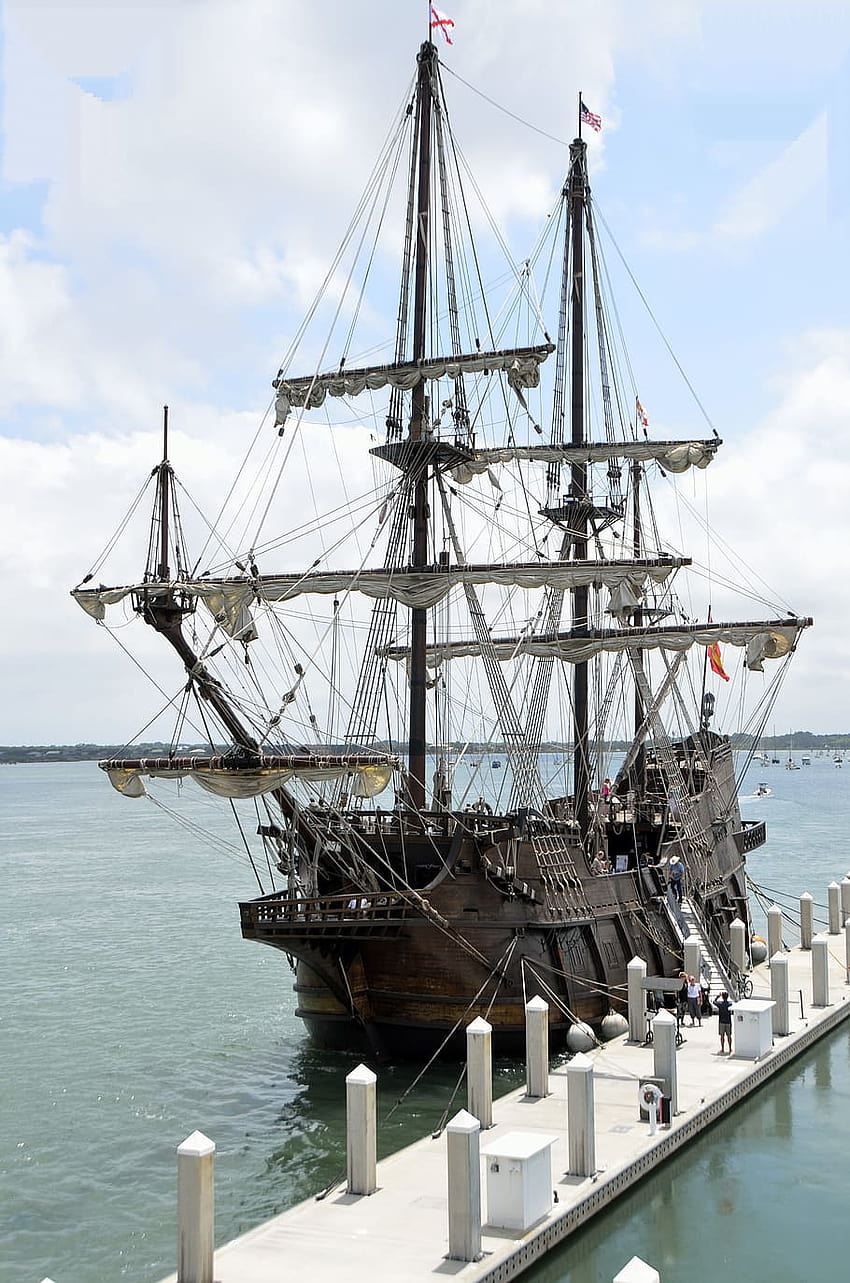 : Black Pearl near dock, galleon, ship, moored, sail, black pearl iphone HD phone wallpaper