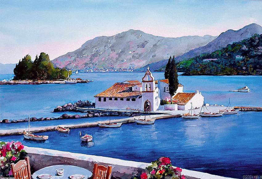 Greek Island posted by Zoey Mercado, corfu greece HD wallpaper