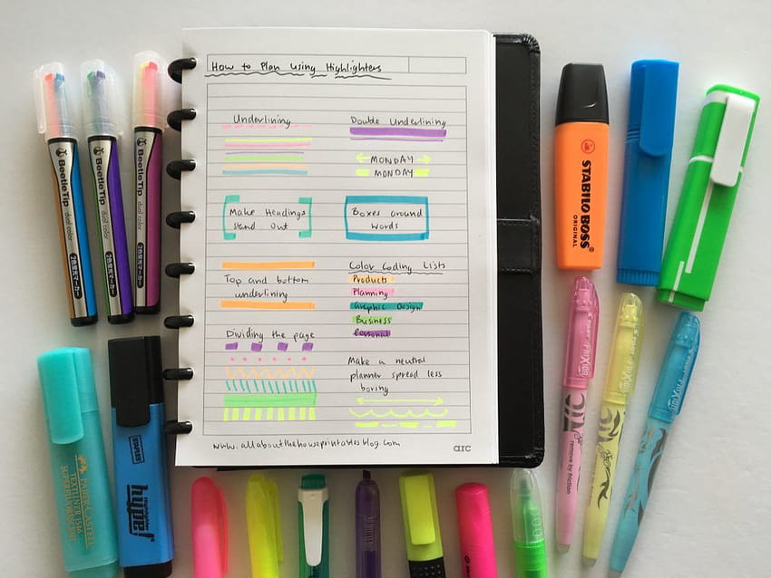 6 Useful ways to efficiently plan your week using highlighters HD wallpaper