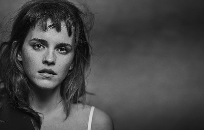 girl, black & white, actress, girl, Emma Watson, Emma Watson, hoot, et, actress , section девушки, emma watson black and white HD wallpaper