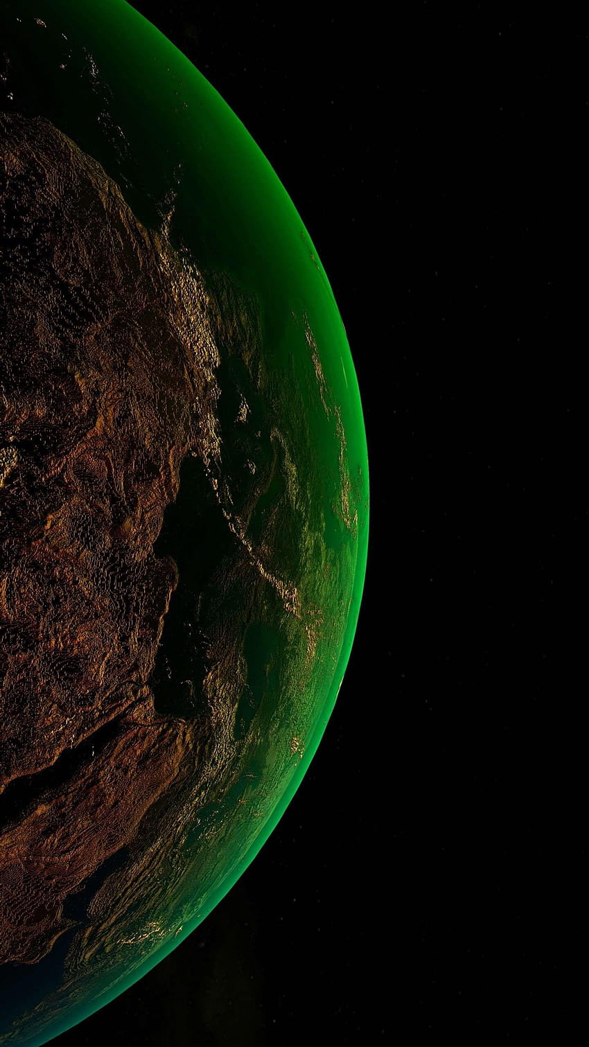 Planeta verde iPhone, planeta iphone fondo de pantalla del teléfono