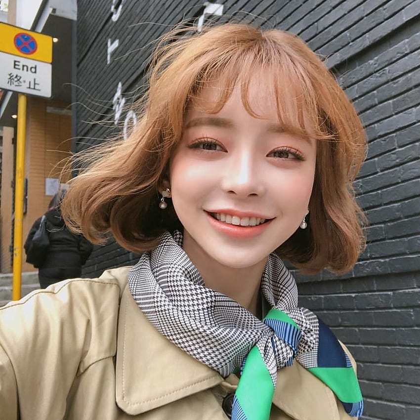 ショートヘアの美的韓国の女の子、韓国のpfpショートヘア HD電話の壁紙