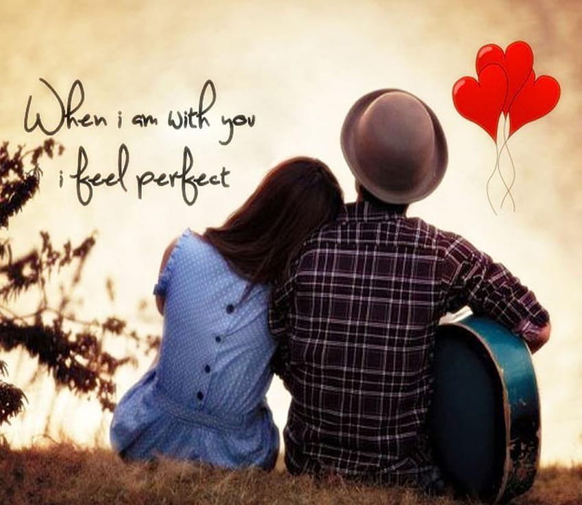 Cute Couple With Quotes HD wallpaper