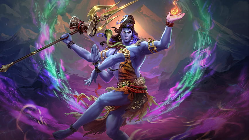 Shiva: Smite Windows 11 Theme, kosmisches Shiva HD-Hintergrundbild