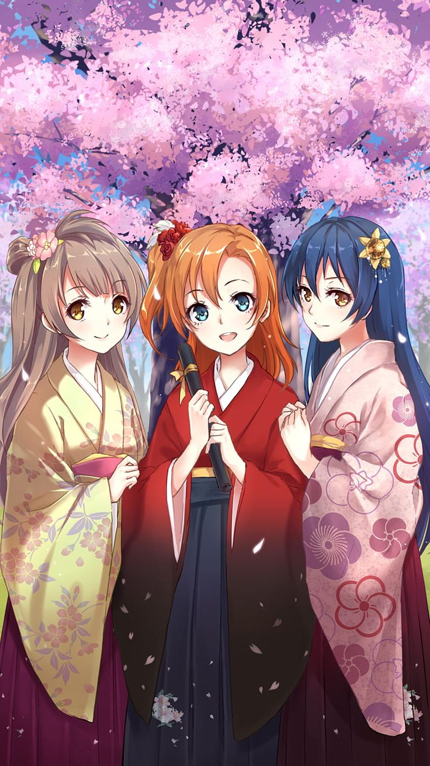 Pin su School Idol Project Love live! ❤, kimono anime pakai Sfondo del telefono HD